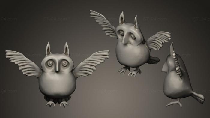 Bird figurines (Owl 3, STKB_0114) 3D models for cnc